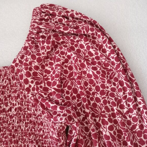 Boden Smocked Top Fruit Print Cottagecore Peasant Garden Girl Milkmaid Size 6 - Picture 4 of 8